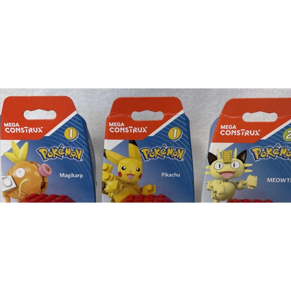 Mega Construx Pokemon Pokeball Series 1, 2 Pikachu Magikarp Meowth Building Toys